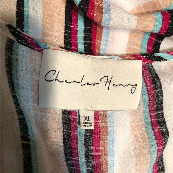 Charles Henry Belted Button Down Midi Dress - Picture 6 of 8